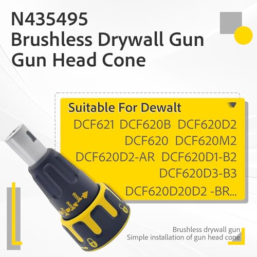 XVRTJ N435495 Drywall Gun Nose ConeN449701 61977302 Drywall Gun Bit Holder fits DeWalt DCF620B DCF620D2 DC F620M2 Replacement Cone Assembly - Image 3