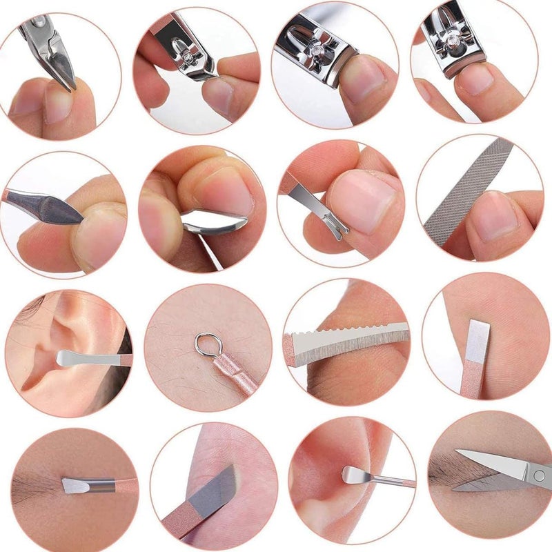 BBRAIMEN BBRAIMEN 16 in 1 Nail Kit Manicure kit Nail Tools Nail Cutter Grooming Kit with Acne Needle Blackhead Tool Tools Set Acne Remover Needle Steel Manicure Kit Pedicure Tools for Feet Nail Care Tools - Image 4