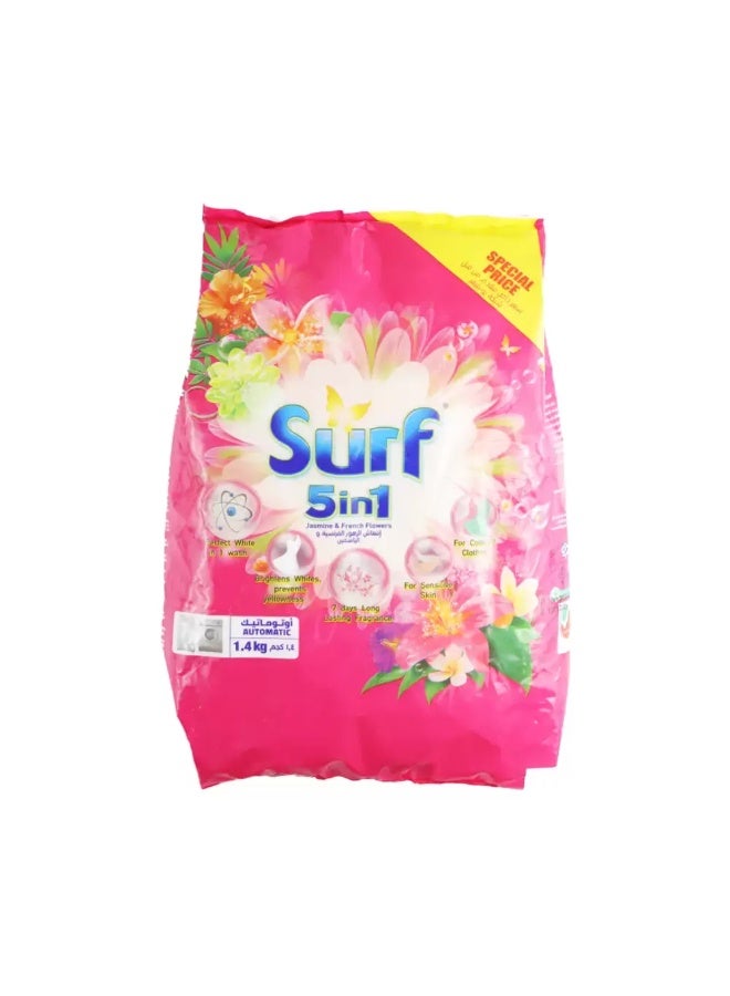 Surf 5in1 Jasmine and French Flowers Automatic Detergent Powder- 1.4Kg