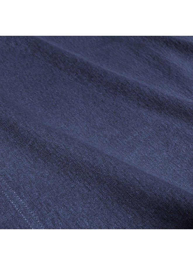Superior Superior Deep Pocket Cotton Flannel Paisley or Solid Sheet Set, Navy Blue  - Image 4