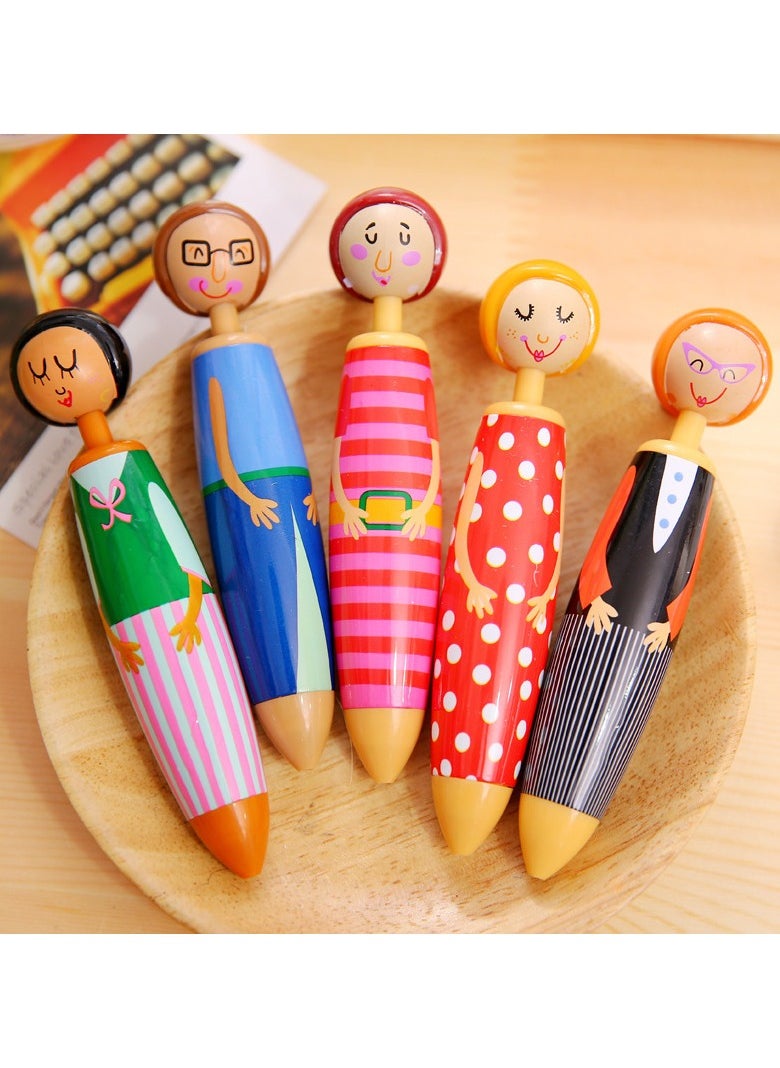 Generic - 5-Piece Creative Cute Cartoon Little Girl Chunky Ballpoint Pen Set Multicolour - Image 1