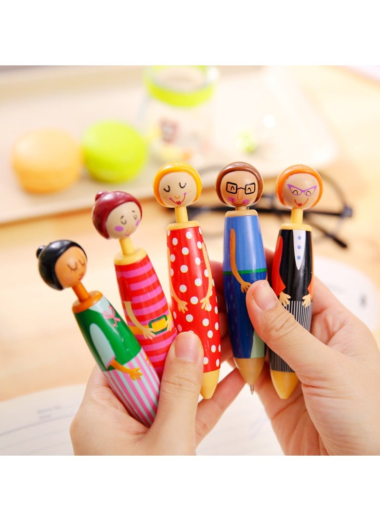Generic - 5-Piece Creative Cute Cartoon Little Girl Chunky Ballpoint Pen Set Multicolour - Image 1