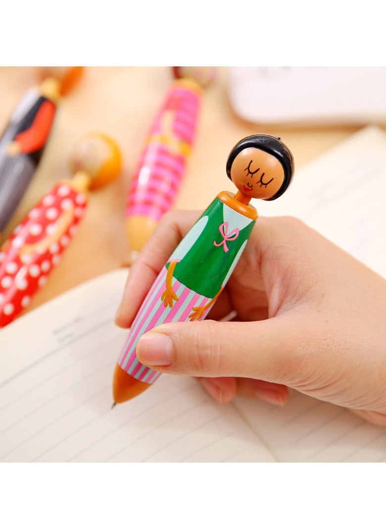 Generic - 5-Piece Creative Cute Cartoon Little Girl Chunky Ballpoint Pen Set Multicolour - Image 1