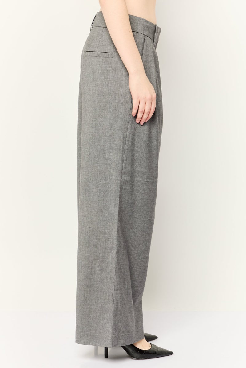 ESPRIT سروال نسائي بقصة مستقيمة عادية، رمادي - Image 3