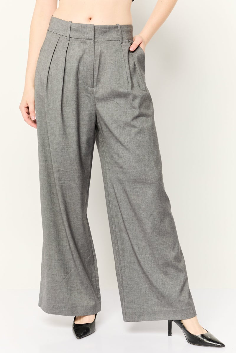 ESPRIT سروال نسائي بقصة مستقيمة عادية، رمادي - Image 1