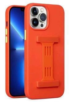 Generic Magnetic Rubber Cover with Strap For Apple iPhone 14 Pro Max 6.7 inch Orange  - Image 1