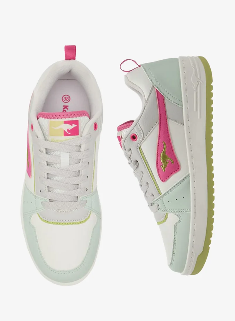 kangaROOS PINK Women's Panelled Sports Shoes With Lace-Up Closure for Women | Best Price UAE