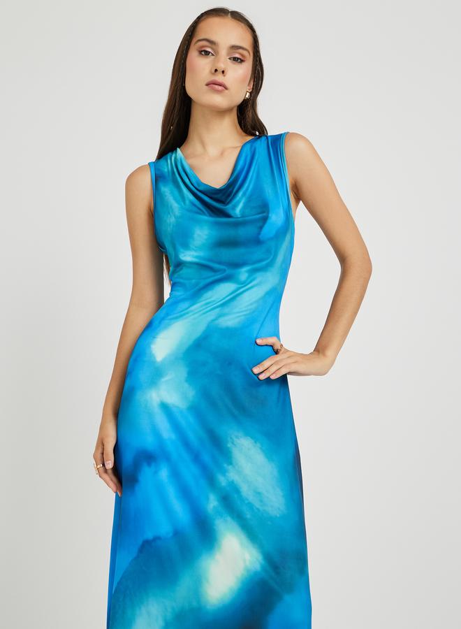 Take Two Printed Sleeveless Cowl Neck Maxi Dress - Image 2