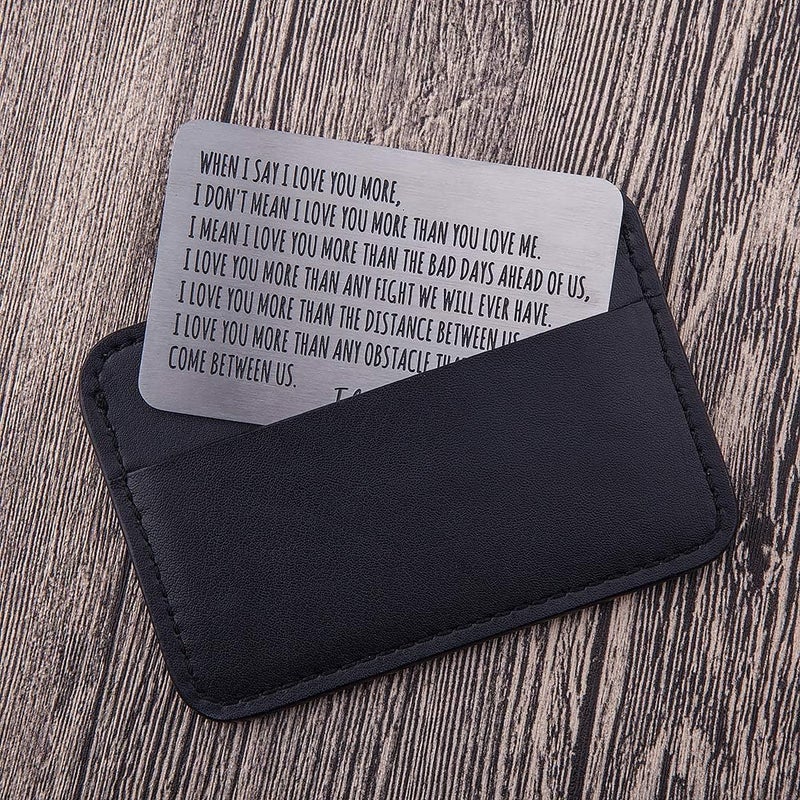 Fleure Esme Wallet Insert Card Anniversary Gifts For Men Husband From Wife Girlfriend Boyfriend Birthday Gifts Metal Mini Love Note Valentine Wedding Gifts For Groom Bride Him Her Deployment Gifts - Image 5