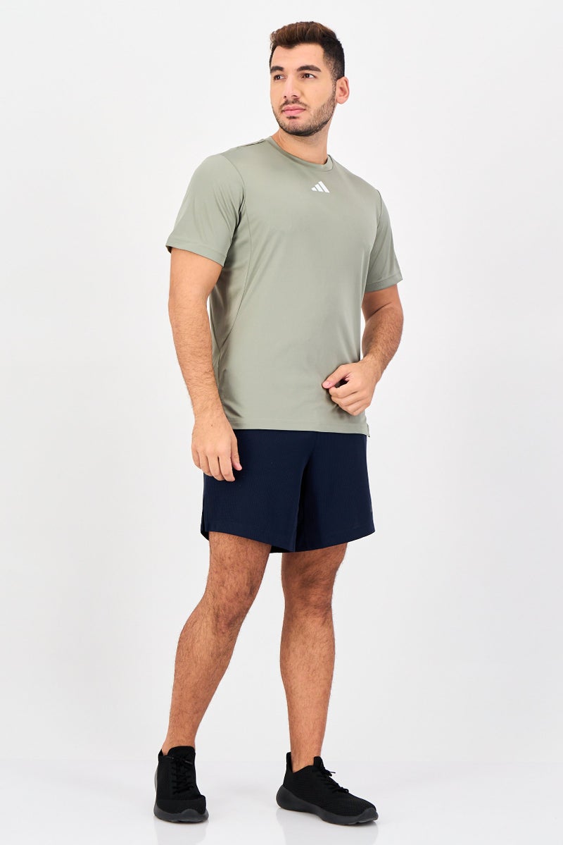 Adidas تي شيرت تدريب قصير الأكمام للرجال، رياضي، رمادي - Image 3