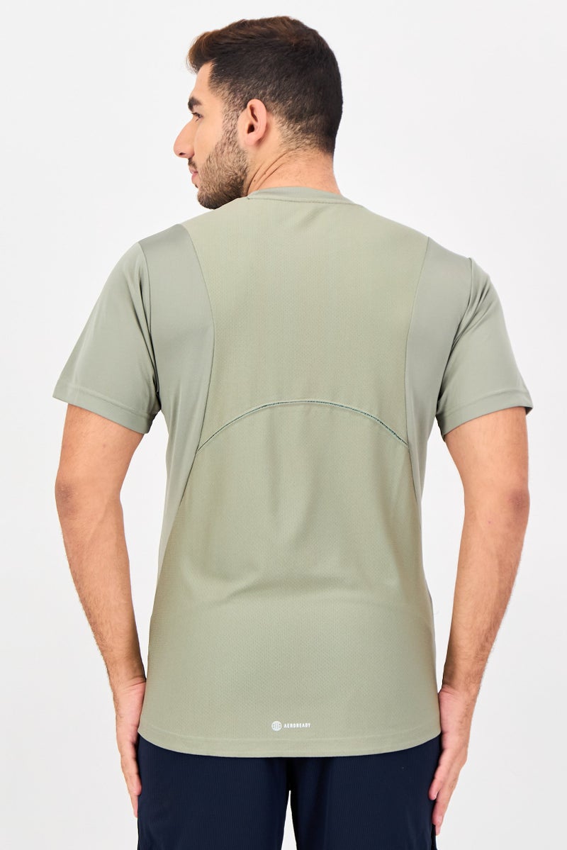 Adidas تي شيرت تدريب قصير الأكمام للرجال، رياضي، رمادي - Image 4