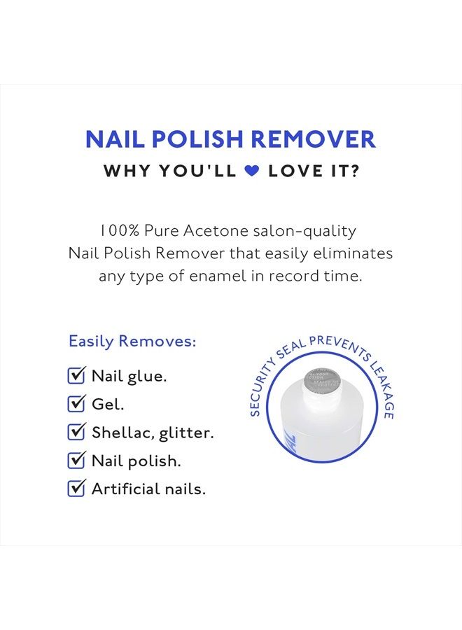 ETERNAL Acetone Nail Polish Remover - 100 Percent Pure Acetone with Quick Effect and Ultra-Powerful Formula for Removal of Natural, Glue, Gel, Acrylic, Shellac & Artificial Fingernail - 16 Fl Oz - Image 4