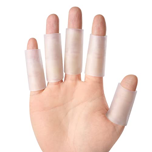 Kimihome 16 PCS Gel Finger Sleeve Protectors Silicone Finger Sleeve Cushions and Protects Provide Relief for Finger Cracking Corns Blisters and Calluses Protect 8PCS Large Size 8PCS Medium - Image 2