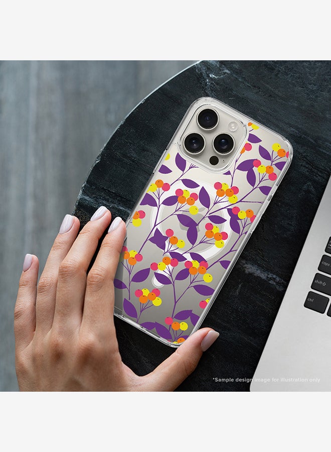 Stylizedd غطاء لجهاز iPhone 16 Pro Max [متوافق مع MagSafe] غطاء مغناطيسي رقيق شفاف - تصميم مخصص ماندالا زهور - S (وردي فاتح) - Image 2