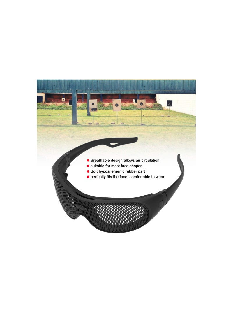 SYOSI Safety Goggles, Breathable Impact Resistant Iron Mesh Pattern Uv400, Against Wind and Sand, for Outdoor Game, Windproof Safety Glasses for Most Face Shapes, Breathable Design with Glasses Case(1 Pack) - Image 5