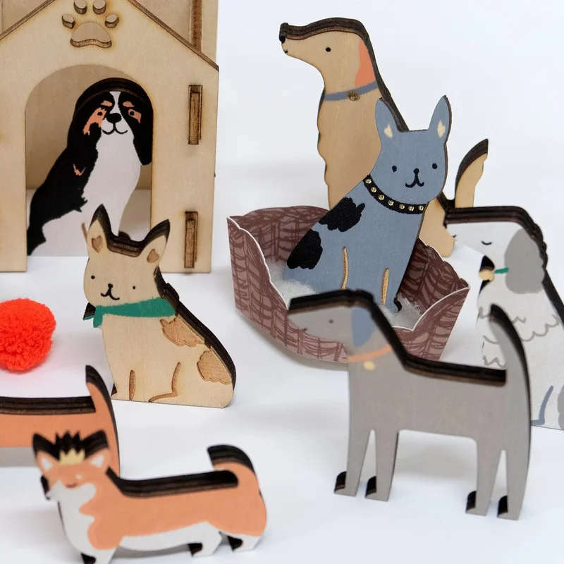 ميري ميري Wooden Dog Advent Calendar Suitcase