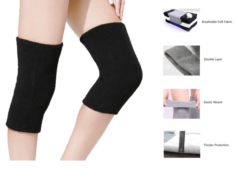 FakeFace Elder Women Thermal Knee Braces Leg Warmers Winter Warm Rheumatic Arthritis Knee Sleeves Protector Wraps Pads for Outdoor Sports Motorcycle Ski Cycling - Image 2