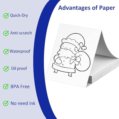 ECIFFO 100 Sheets US Letter Size Thermal Paper, 8.5 x 11 Inch Thermal Printer Paper for M08F/A40 Thermal Portable Printer, Continual Feeding Folded Printing Paper - Image 3
