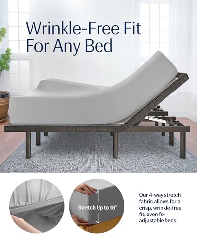 REST® Evercool®+ Starter Sheet Set, King, Light Gray, Breathable Bed Sheets for Hot Sleeper and Night Sweats, with Pillowcases, Ionic+ Self-Cleaning Silver Yarn for Sensitive Skin, 3PCS No Flat Sheet - Image 5