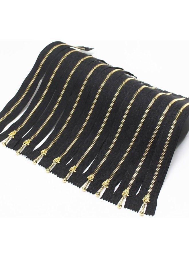 10PCS 12 Inch #3 Gold Metal Zippers Close End Golden Metal Zippers for Sewing Purse Bags Crafts Jackets Dresses Coats (Gold 12")  - Image 3