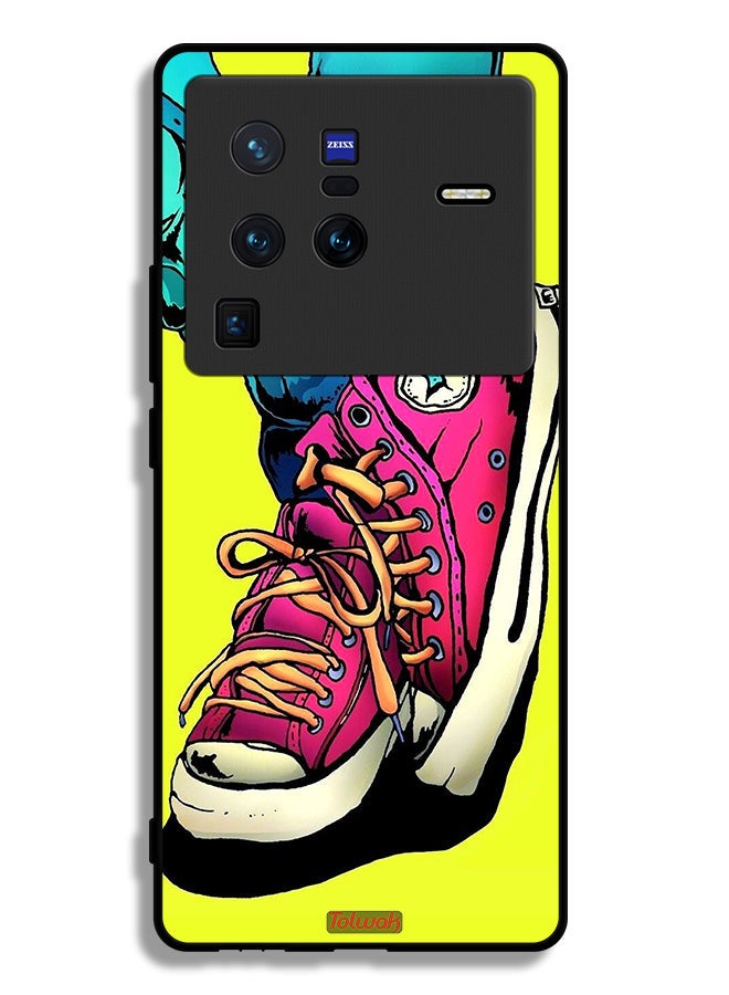 Tolwak Vivo X80 Pro Protective Case Cover Canva Shoes Art  - Image 2