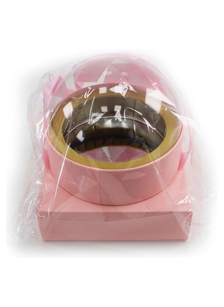 Generic Acrylic Round Gift Box Transparent Storage Box for Jewelry Gifts Decorations and Special Occasions Display Case Perfect for Weddings Birthdays and Holiday Gifts (PINK COLOR, 14.5X12.5X11.5 CM)  - Image 5
