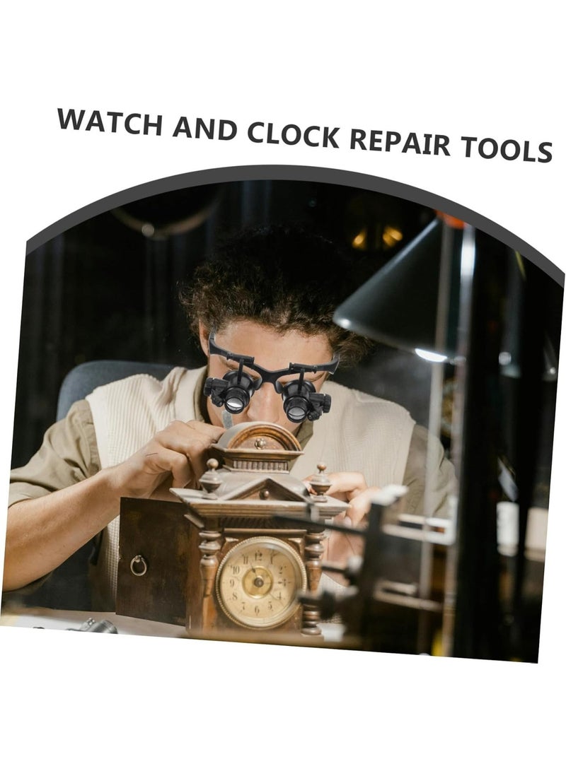 معجب أدى عدسة مكبرة 10x 15x 20x 25x حر اليدين عدسة مكبرة حزام مع مصباح ، ومناسبة للعمل عن بعد ، والمجوهرات ، والحرف اليدوية ، والساعات ، والهوايات ، والقراءة - Image 2