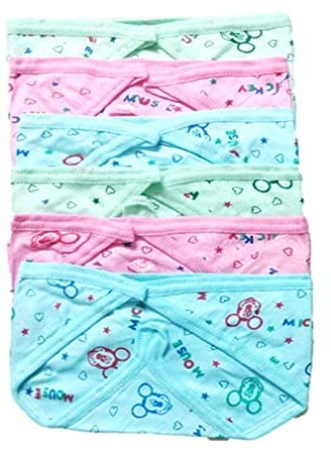 DIPTCHY ENTERPRISES Cotton Cloth Nappies For Newborn,Reusable Diapers,Langots,Double Layer Padded Extra Soft Nappy For Boy,Girl Unisex Babies(Pack Of 12)(0-6 Months)Multicolor - Image 1