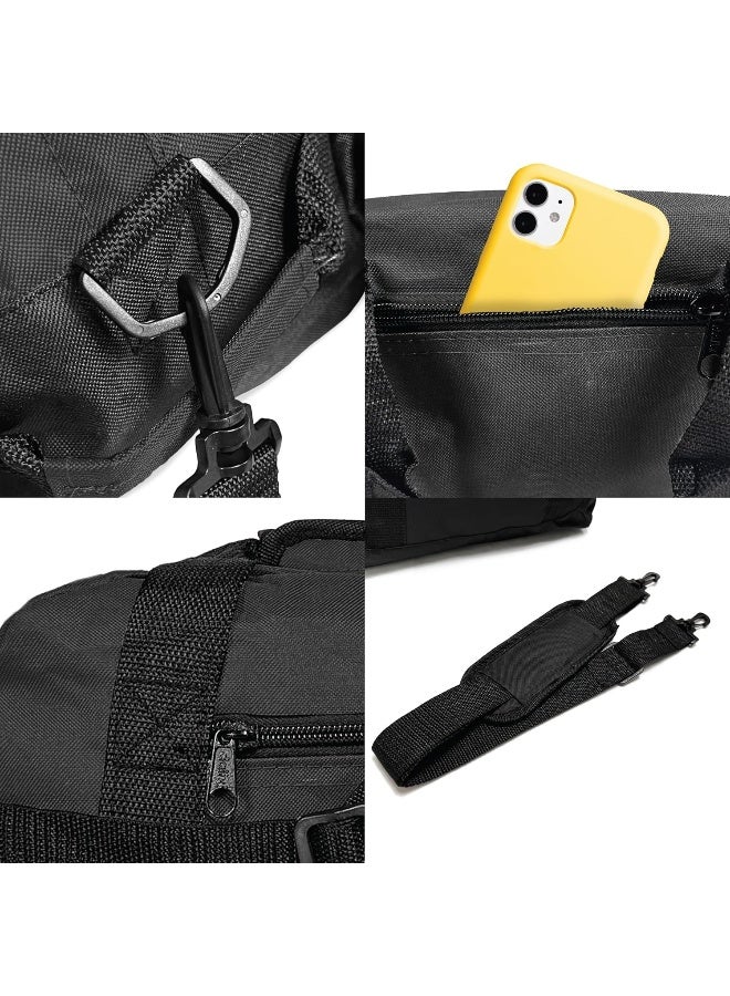 DALIX DALIX 14" Small Duffle Bag Two Toned Gym Travel Bag (Black)  - Image 2
