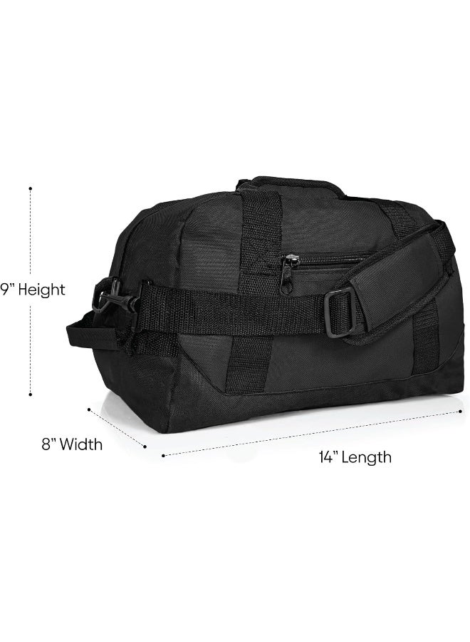 DALIX DALIX 14" Small Duffle Bag Two Toned Gym Travel Bag (Black)  - Image 4