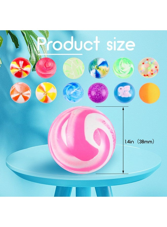 Sumind Sumind 50 Pieces Bouncy Balls 38mm Rubber Balls Bulk Bouncy Balls for Kids Mixed Color Bouncing Balls Birthday Party Favors Bag Fillers  - Image 3