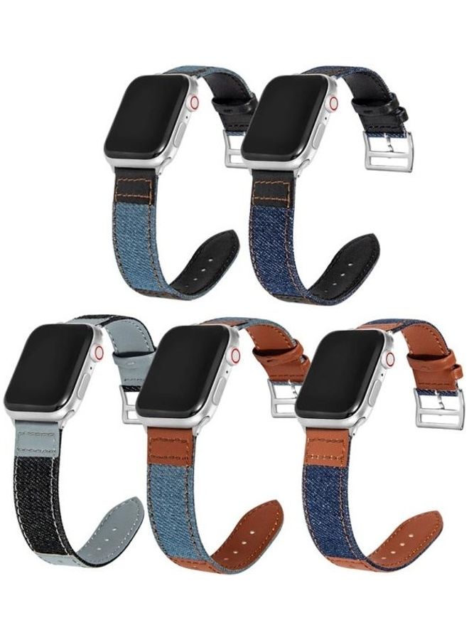 NIBEMINENT Replacement Watch Band For Apple Series 7 41mm/6 & SE 5 4 40mm/3 2 1 42mm Blue/Black - Image 2