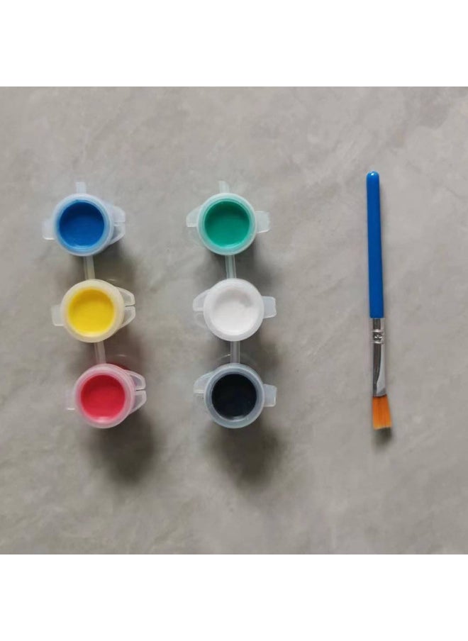 xozgdovg Liou Kulomi Gypsum Relief Painting Pendant Children's Handmade DIY Graffiti Doll Cinnamon Dog Aromatherapy Listing-Color:1 Brush + 6 Paints  - Image 1