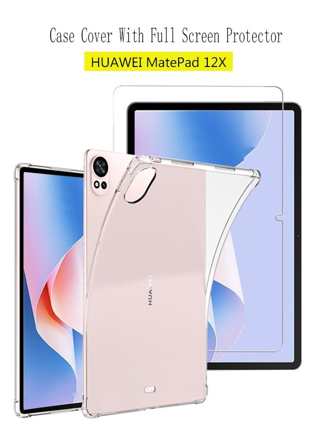 2 in 1 HUAWEI MatePad 12X Protection Pack - Ultra Clear Shockproof Case  Edge-to-Edge Screen Protector, 360 Degree Protection, Back Cover  Screen Protector for HUAWEI MatePad 12X - Image 1