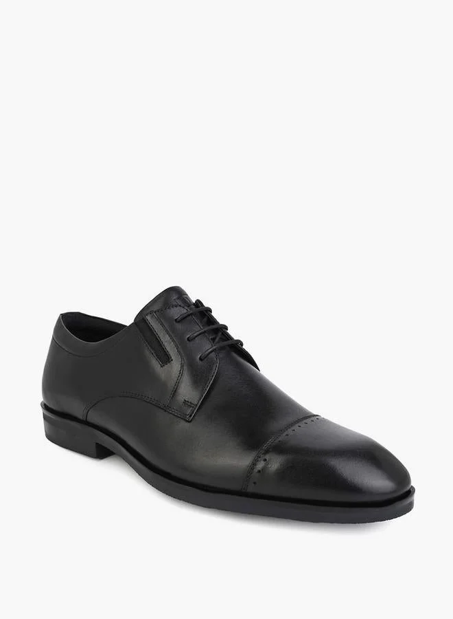 Duchini Men Leather Lace-Up Derby Shoes