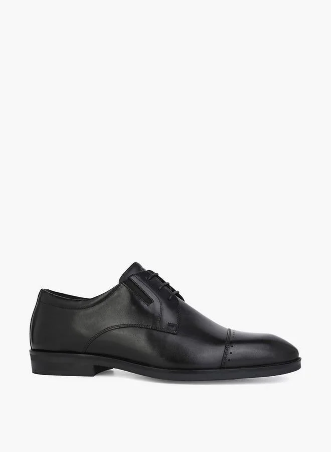Duchini Men Leather Lace-Up Derby Shoes