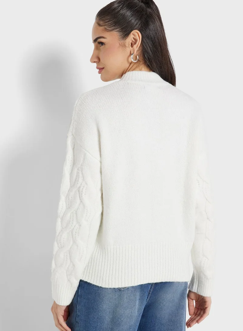 DEBENHAMS Knitted Cabel Sweatshirt