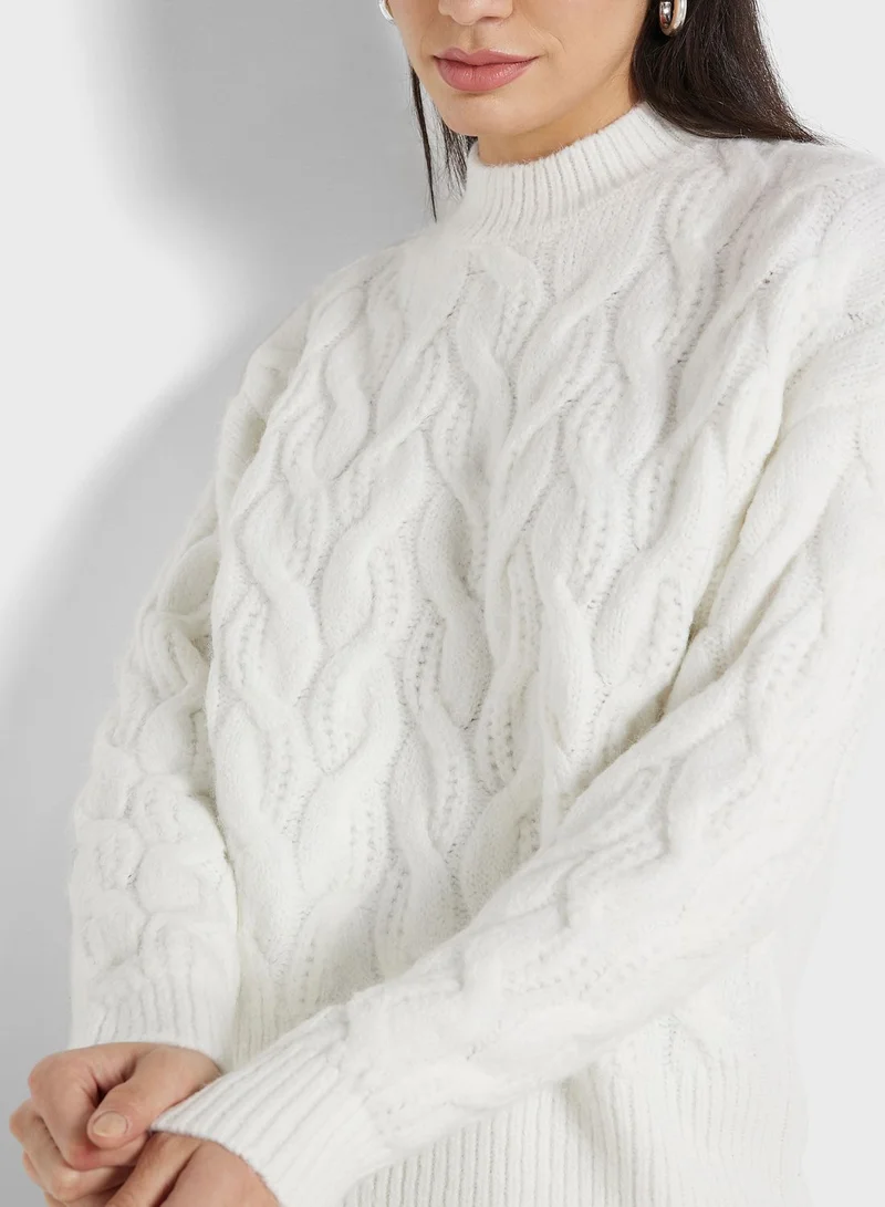 DEBENHAMS Knitted Cabel Sweatshirt