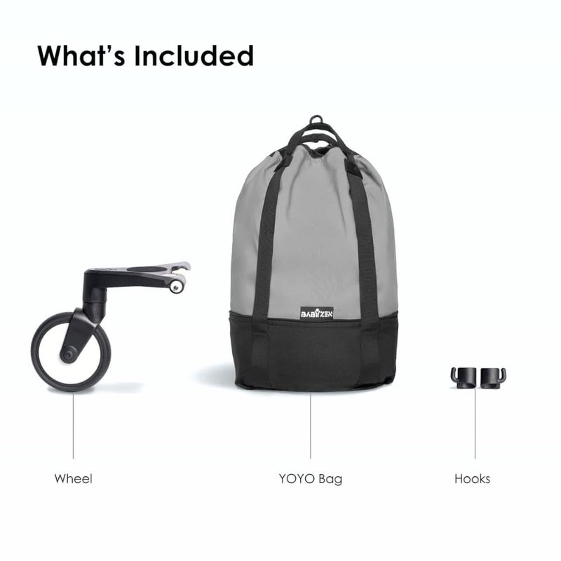 Babyzen YOYO Bag, Grey - Provides Additional, Sturdy Storage on the YOYO2 Stroller - Includes Wheel Base & Hooks - Image 4