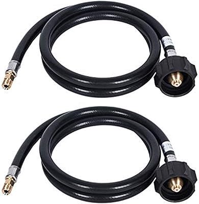 GGC GGC 4 Feet RV Propane Pigtail Hose QCC1 Connector with Acme and a 1/4' Inverted Male Flare (2PCS)  - Image 1