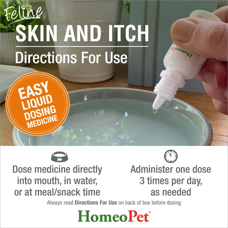 HomeoPet Feline Skin and Itch, Safe and Natural Cat Supplement for Itchy Skin, Skin and Itch Relief for Cats, 15 Milliliters - Image 5