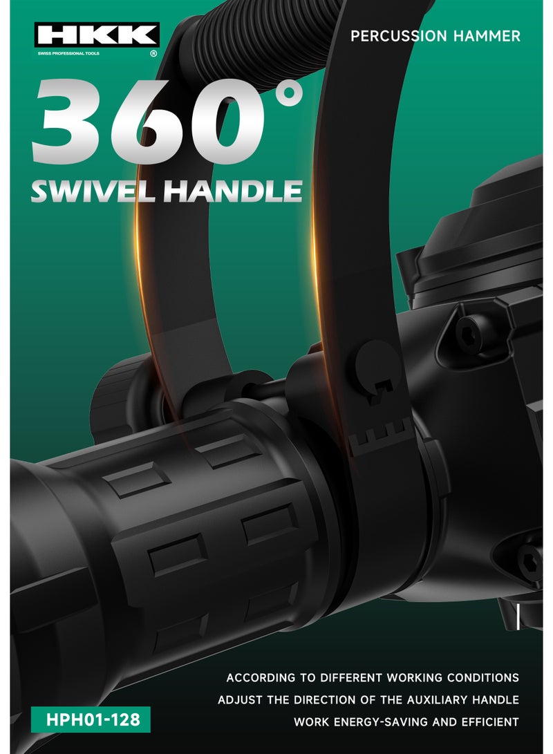 HKK 1800W Heavy-Duty Percussion Hammer – Electric Hammer Drill for Concrete, Brick & Stone High-Power Breaker Tool for Construction & Renovation - Image 2