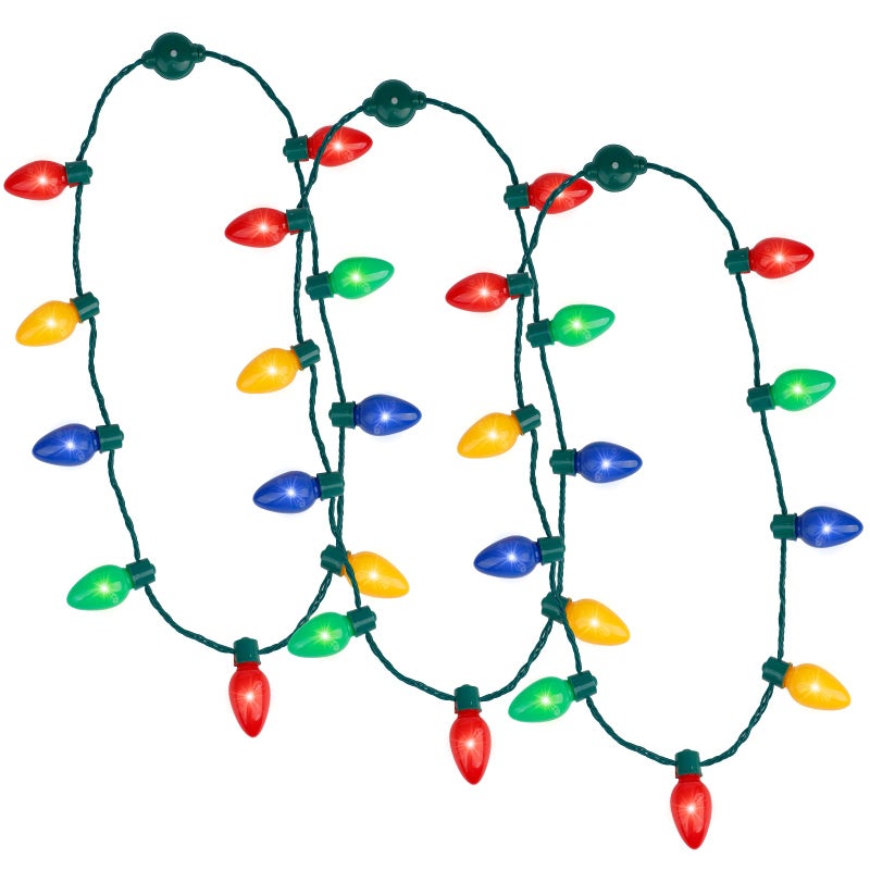 Anzmtosn Anzmtosn Light Up Flashing Glow In the Dark Necklace LED Light Bulbs for Kids Adults Ugly Christmas Xmas Birthday Wedding Halloween Rave Carnival Party Supplies Favors Accessories Best Gift Decoration - Image 1