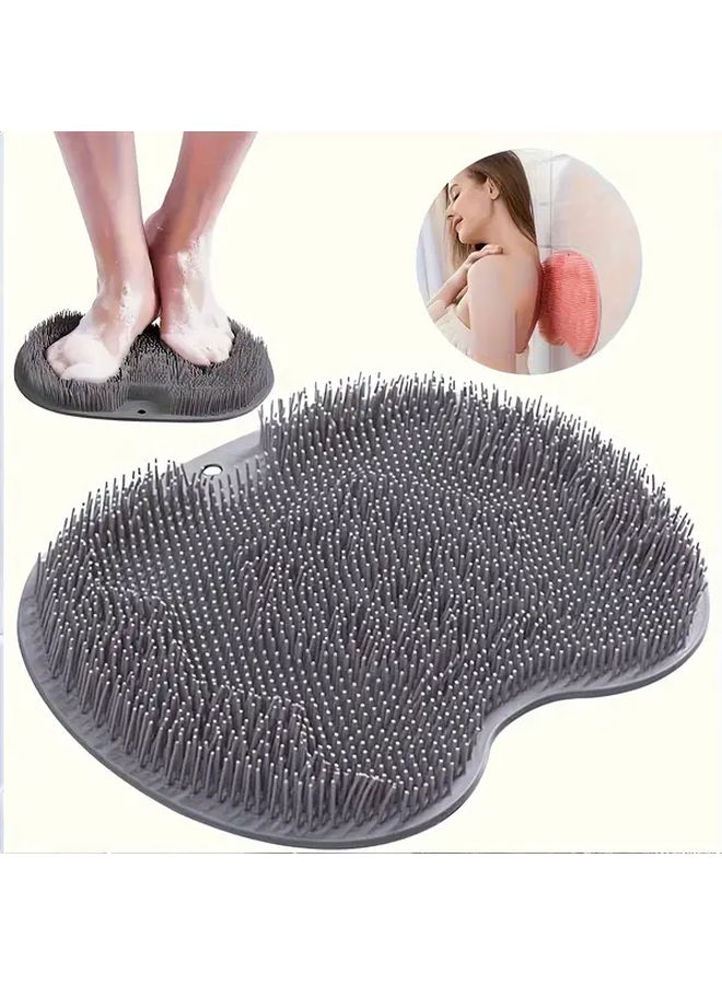 Blue Non Slip Shower Foot Scrubber With Suction Cups Fragrance Free Exfoliation Bath Brush - Image 2