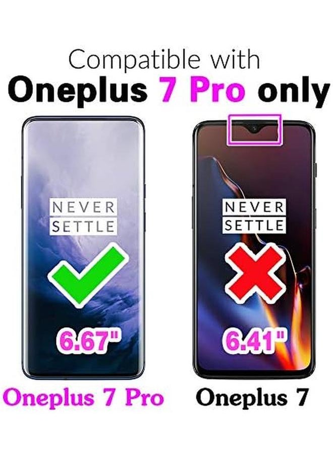erorex - Compatible With Oneplus 7 Pro Wallet Case Tempered Glass Screen Protector And Flip Cover Card Holder Phone Cases For Oneplus7Pro 5G One Plus 1 Plus 7 1Plus Oneplus7 7Pro One Plus 1 Plus Seven Men Blue - Image 1
