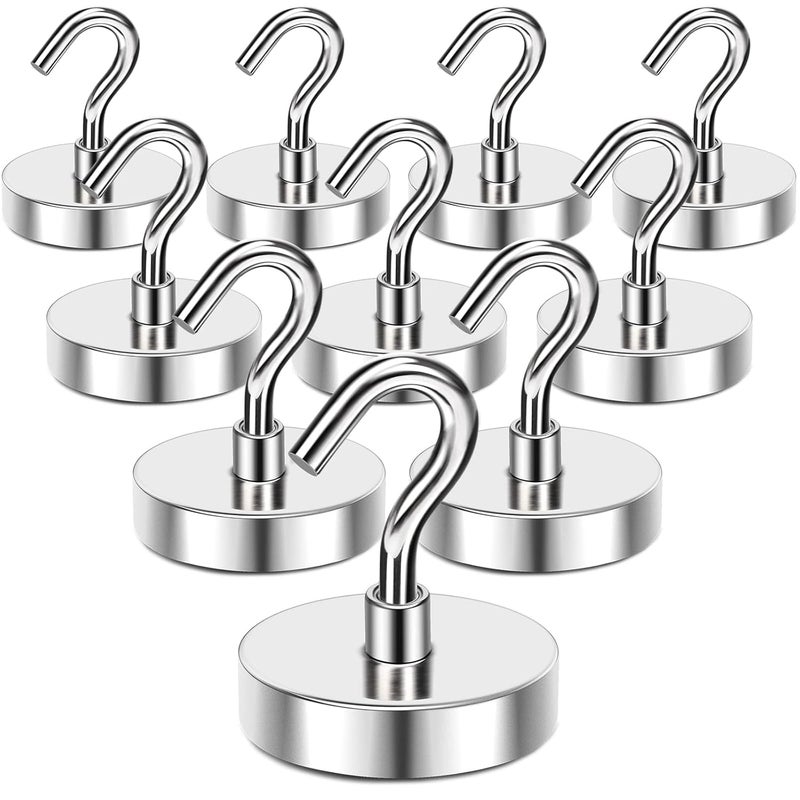 MIKEDE Strong Magnetic Hooks 110Lbs Heavy Duty Magnetic Hooks for Cruise Cabin Neodymium Earth Magnets with Hooks for Hanging Super Metal Industrial Magnetic Hanger for Grill Cruise Storage - Image 1