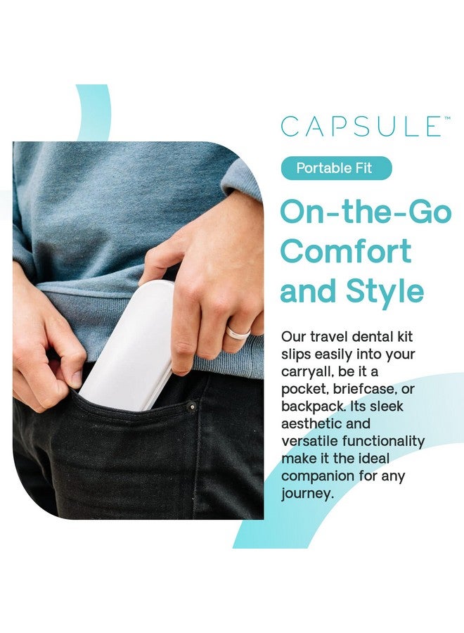 كبسول حقيبة سفر لتقويم الأسنان، حقيبة سيليكون لتقويم الأسنان، واقيات الفم، والمزيد، مجموعة أدوات العناية بالفم للأسنان مع فرشاة أسنان للسفر وأداة إزالة التقويم - Image 4