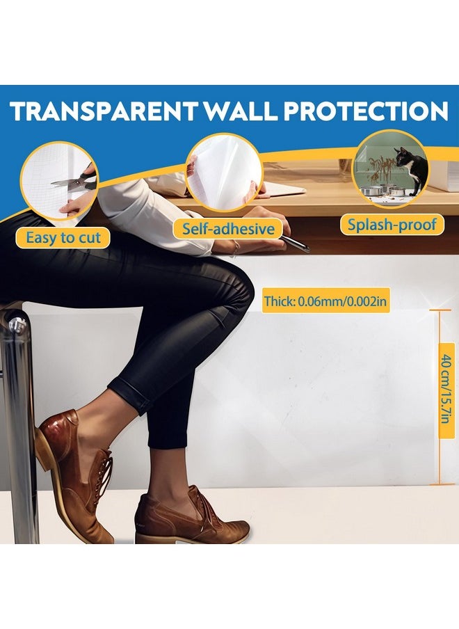 Loiion - Clear Wall Protector Contact Paper, Wall Protector Sheets For Painted Wall, Self Adhesive Removable Wallpaper For Protect Furniture, Chair Back, Wall Behind Pet Food Bowl, Bin, Mop, Sink 32.8Ft - Image 1