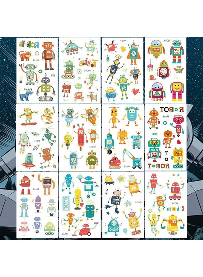 Ooopsiun Luminous Robot Temporary Tattoos for Boys- 90 Styles Glow in The Dark, Robot Birthday Party Decorations Supplies Favors for Kids Boys - Image 2