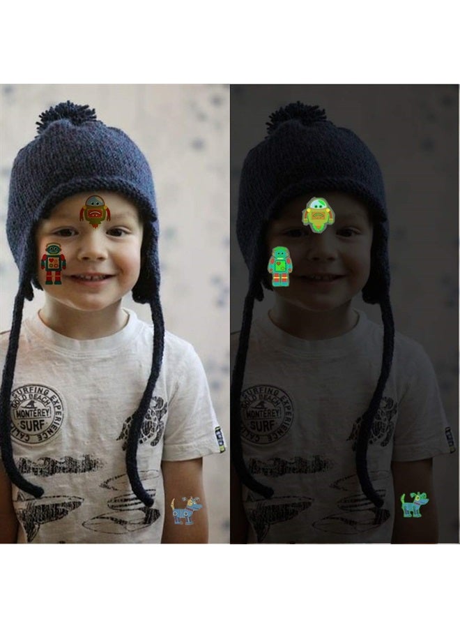 Ooopsiun Luminous Robot Temporary Tattoos for Boys- 90 Styles Glow in The Dark, Robot Birthday Party Decorations Supplies Favors for Kids Boys - Image 4